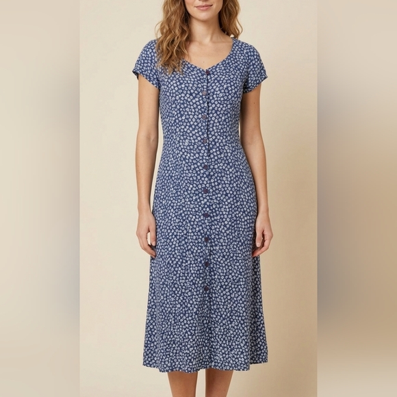 Braemar Dresses & Skirts - 5 For $25✨️ Jermey Scott Vintage Flower Blue Dress Long Maxi Dress Womens Medium
